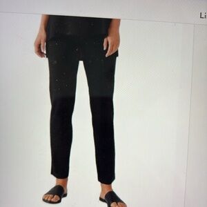 Eileen Fisher Black Stretch Crepe Pintuck Pants 2X